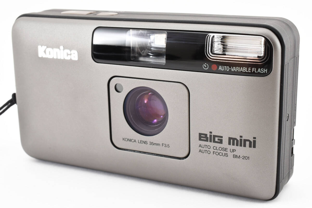 ★美品★Konica コニカ BIG mini BM-201 KONICA LENS 35mm F3.5 コンパクトフィルムカメラ ケース ストラップ#e0368_画像2
