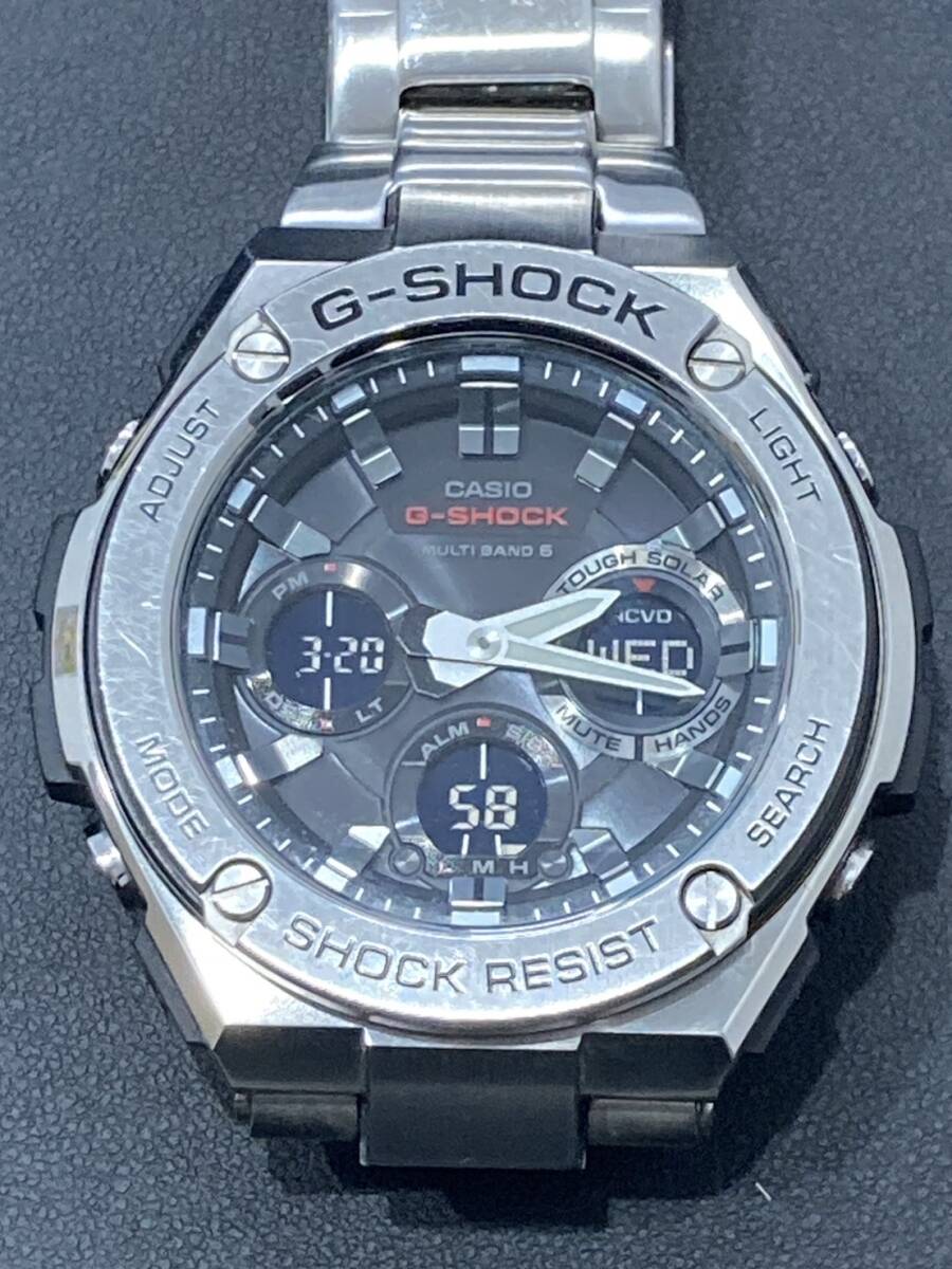 #275 美品 可動品 カシオ CASIO 腕時計 G-SHOCK G-STEEL GST-W110D-1A9JF 電波ソーラー デイデイト 20気圧防水 メンズ 現状品の画像2
