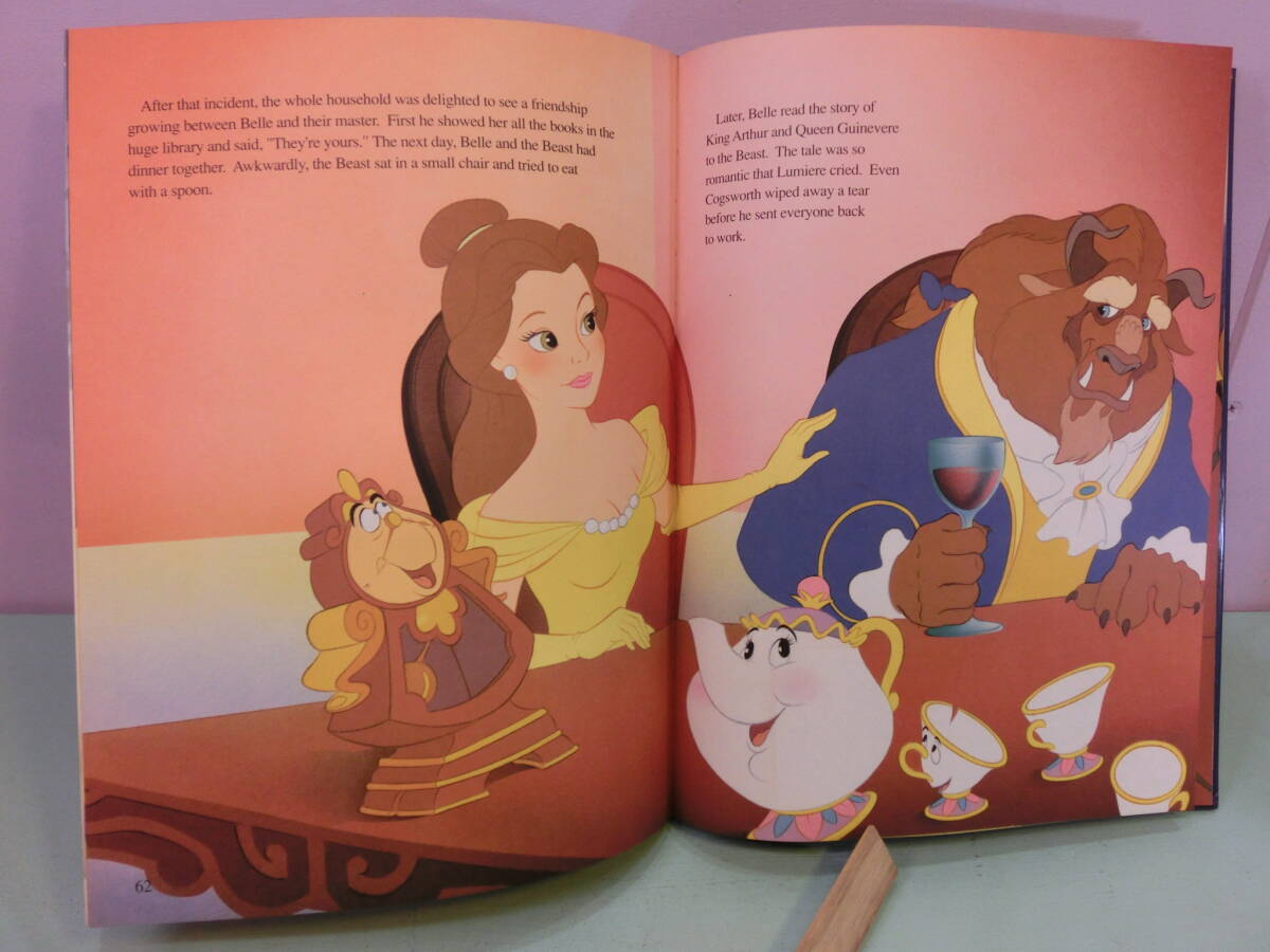 ディズニー 美女と野獣◆ハードカバー 洋書 絵本 96ページ ビンテージ◆Disney Beauty and the Beast Book 本 ベル ガストン ビースト_画像5