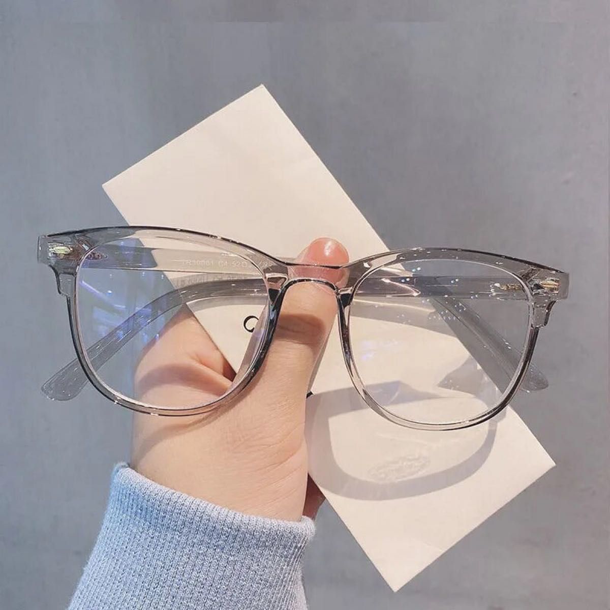 新品未使用　韓国　クリア眼鏡 度入り　透明　お洒落　近視　度あり　矯正　メガネ　
