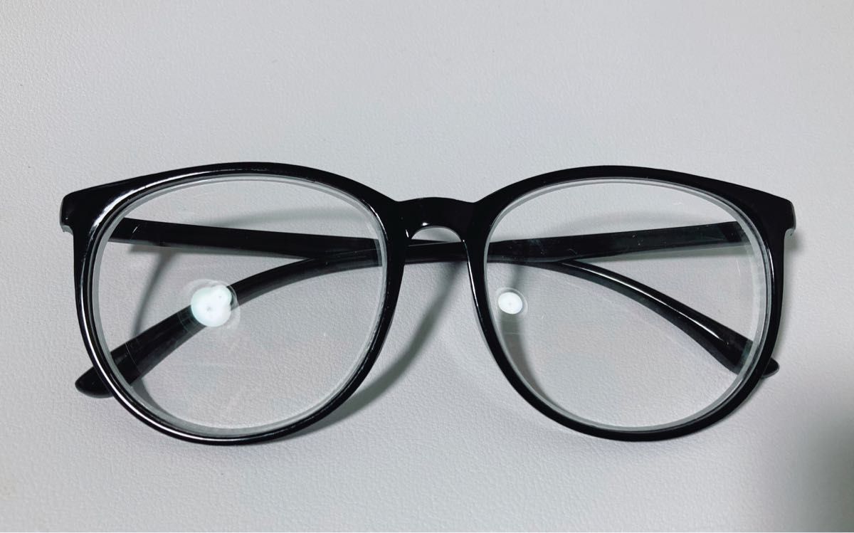 眼鏡 ブラック 黒フチ 黒淵フレーム 男女兼用 黒 近視ボストン　度入り　度あり　メガネ