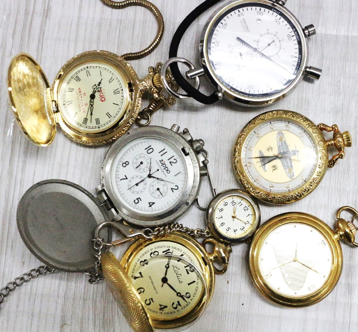 [ line .]DE000ABH47 pocket watch etc. summarize ZIPPO Zippo - 0 war battleship Yamato SEIKO Seiko stopwatch Gold silver present condition goods 