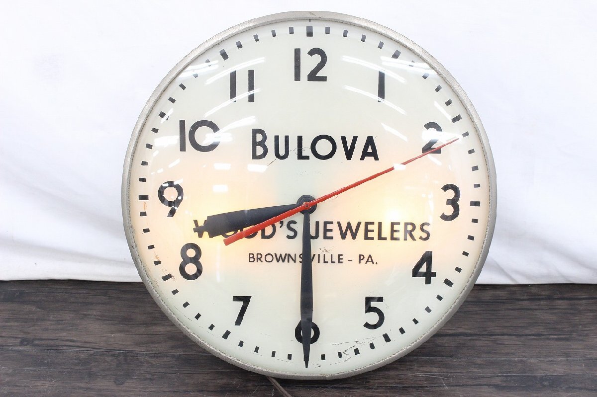 【行董】CBZ01BOT21 BULOVA VINTAGE WALL CLOCK ブローバ 壁掛け時計 ヴィンテージ インテリア アンティーク ※ゆうパ※の画像1