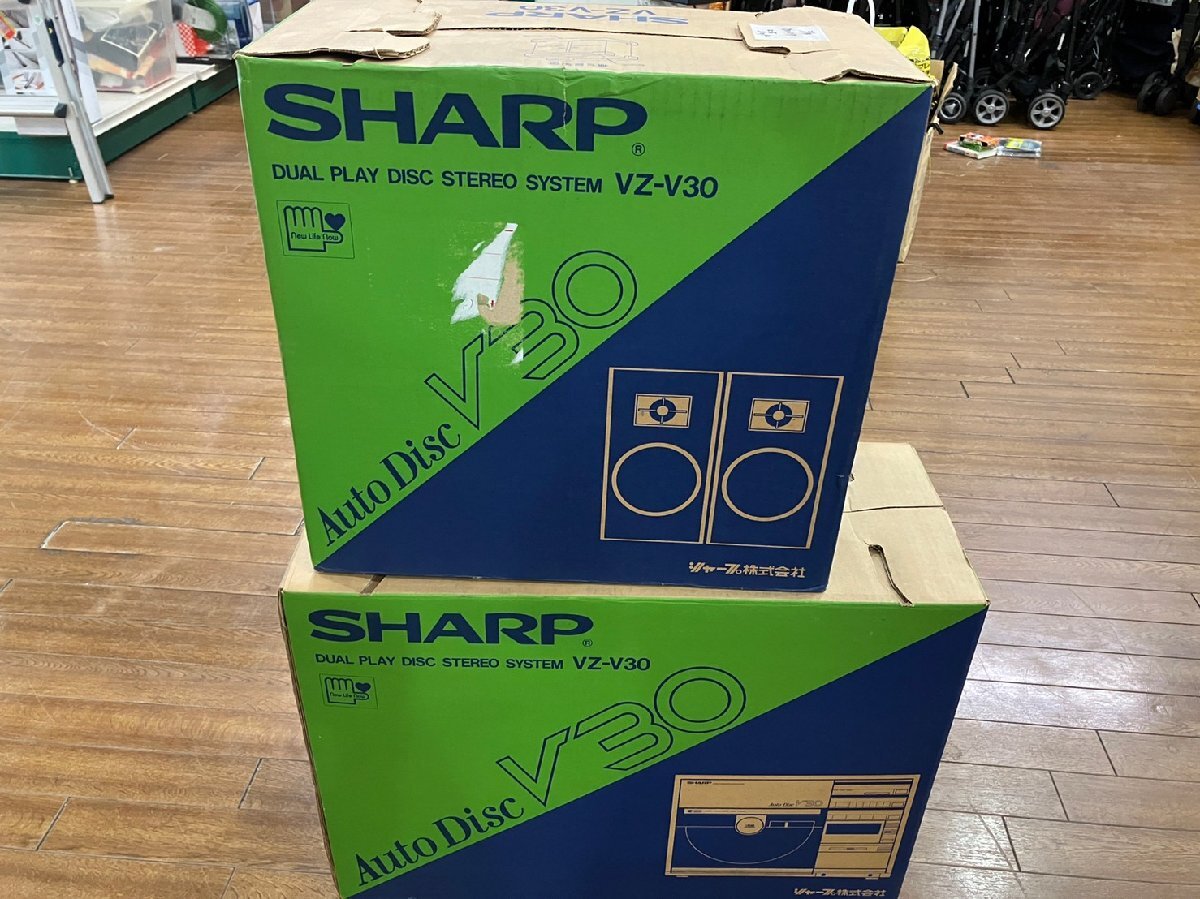 【ト萬】RD247BOD04【名機/未使用品】SHARP シャープ VZ-V30 Auto Disc V30 DUALPLAYDISKSTEREO SYSTEM 2way スピーカー レコード ラジカセの画像1