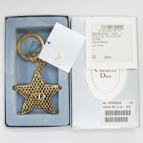 激レア・ビンテージ【Christian Dior/クリスチャン・ディオール】スターキーホルダー ゴールド 星型 MADE IN FRANCE