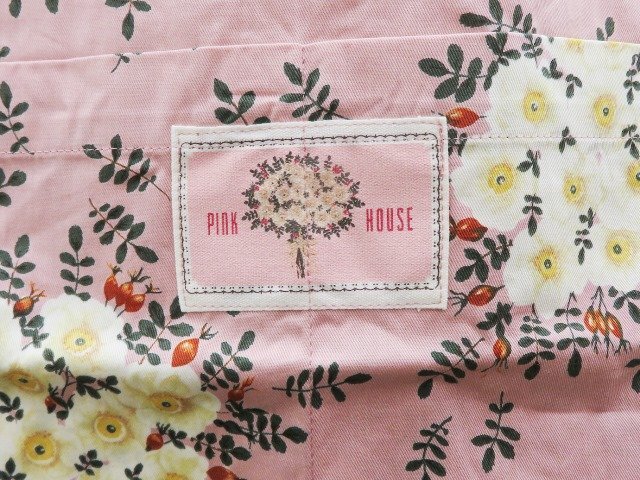 未使用品【PINK HOUSE ピンクハウス】エプロン ピンク花柄 ロング 綿100% 丈約95cm 首掛け巻き型_画像4