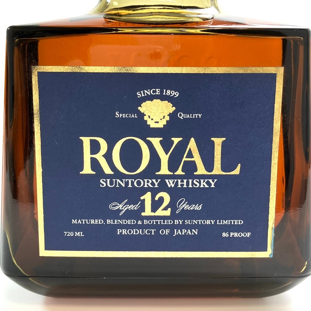 A) 【岐阜県宛限定発送】 SUNTORY WHISKY サントリー ウイスキー ROYAL 12年 ブルーラベル 720ml アルコール43% 未開栓 保管品 ※同梱不可の画像3