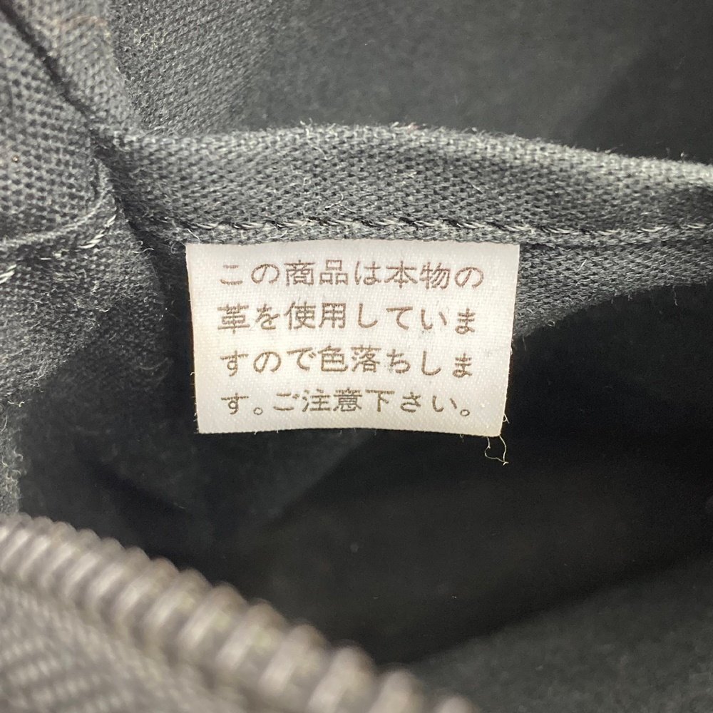 rm) PORTER ポーター TOKYO ブラック系 無地 レザー 肩掛け ショルダーバッグ 縦長 ファスナー開閉 中古 USED_画像9