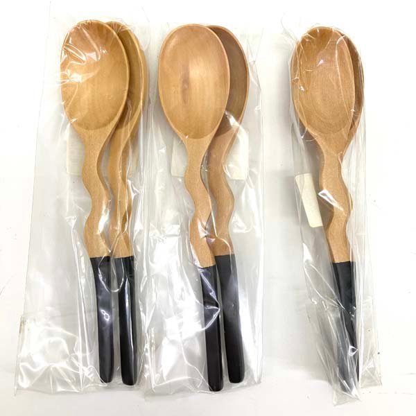 e) spoon 10 sack ×2 pcs insertion . total 20 pcs set natural tree lacquer ware lacquer painting China production cutlery home / camp / outdoor / outing .* unused / storage goods 
