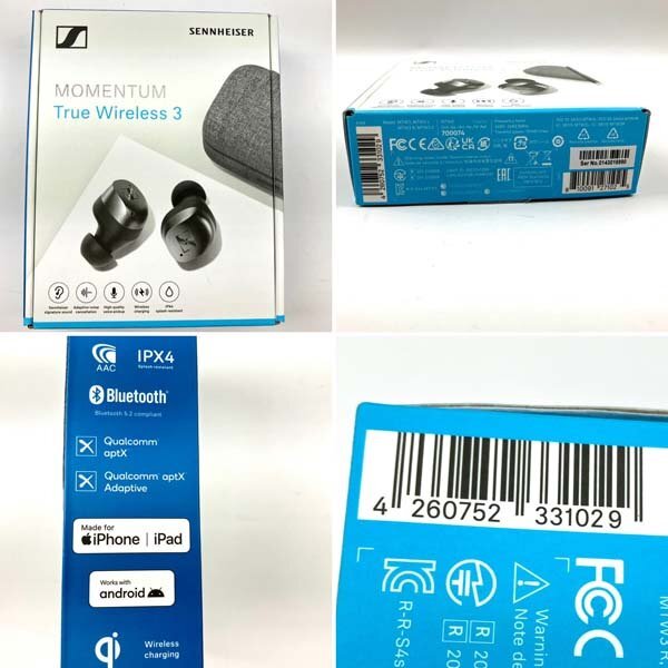 t)ゼンハイザー Sennheiser Momentum True Wireless3 MTW3 ワイヤレスイヤホン イヤフォン Bluetooth Graphite 中古 ※動作確認済 箱/他有_画像9