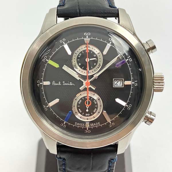 t)ポールスミス Paul Smith 腕時計 YA90-S084261 クロノグラフ クオーツ ステンレススチール SWISS MADE メンズ 中古 ※箱/Gカード有り