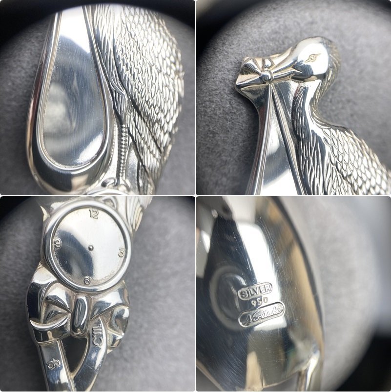 *rm) Noritake Noritake silver silver SILVER SV 950 spoon cutlery 36g bird motif * used storage bag attaching .. packet 300 jpy 