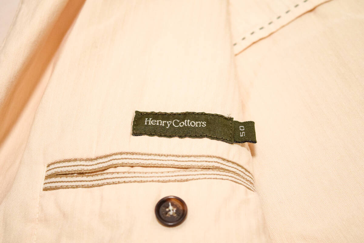 新品 Henry Cottons ヘンリー コットンズ 3釦 コットン リネン 麻 スプリング テーラード ブレザー ジャケット L 春 (J0032807)_画像3
