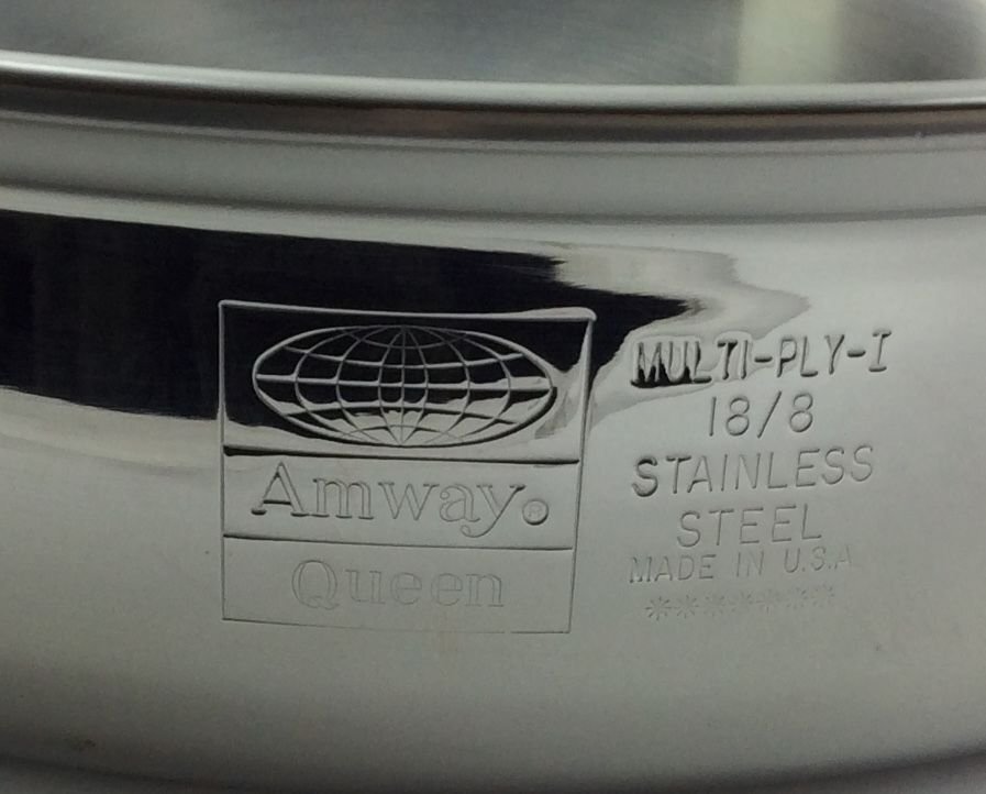 未使用保管品 Amway アムウェイ Queen Cookware 5点セット 大フライパン（3L） 蓋 万能カップ6個 eggトレイ サイド持ち手 e300-K_画像9