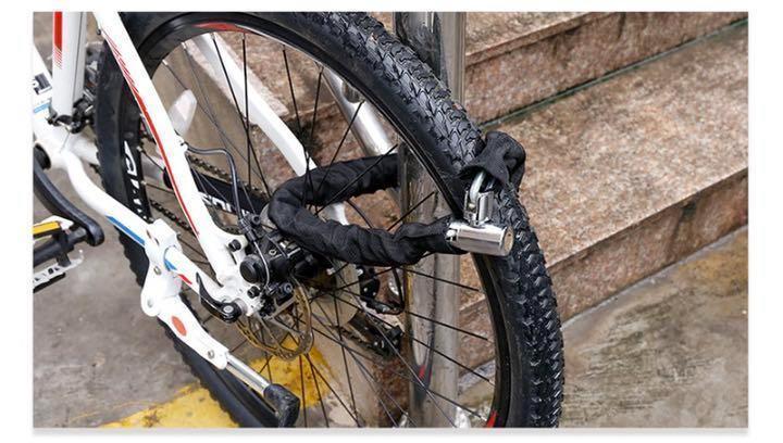 自転車 バイク盗難防止キーロックチェーン チェーン1の画像5