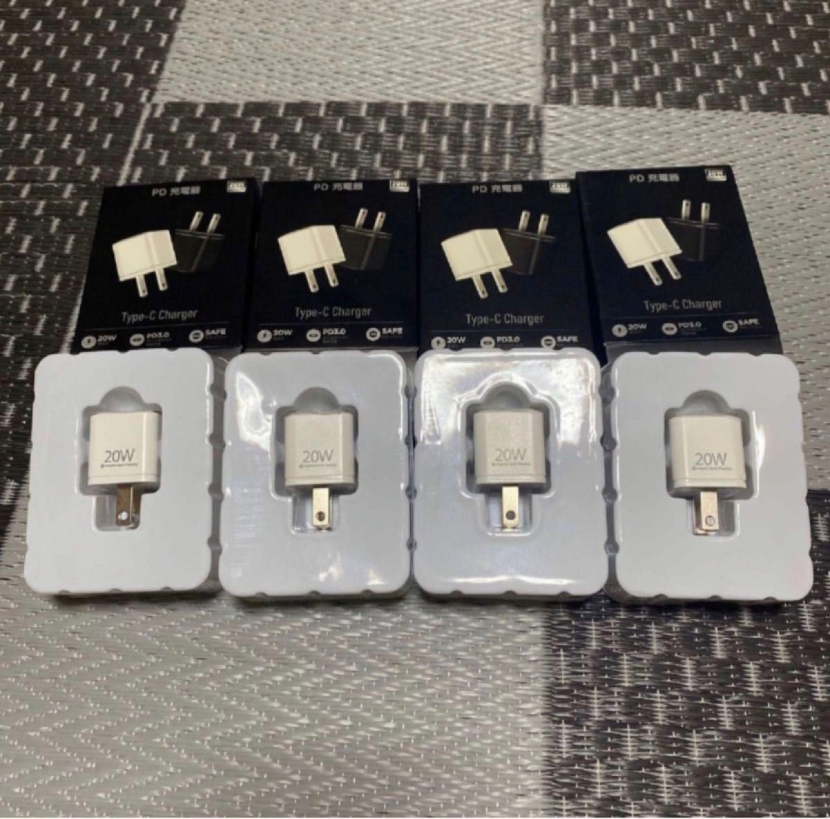 【白4点セット】PD充電器 アダプター高速充電 Type-C USB 