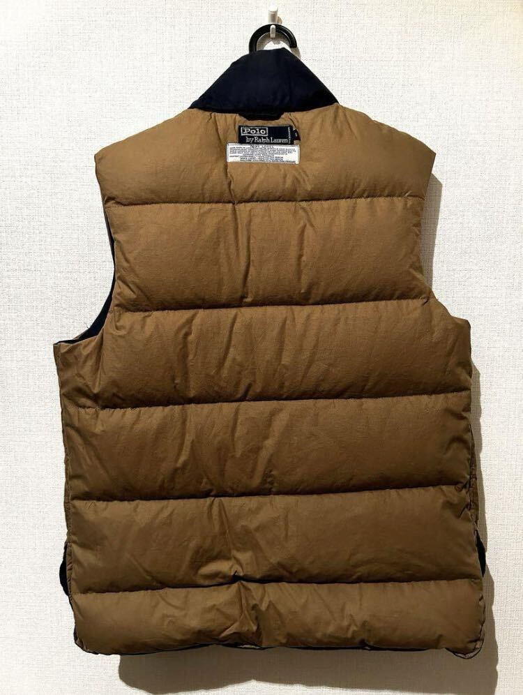 最終SALE ダウンベスト ハンティング 80s POLO by RALPH LAUREN 90s DOWN VEST Cotton 100% ネイビー の画像4