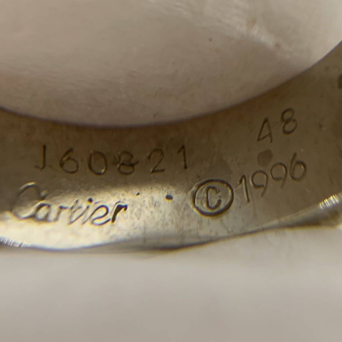 Cartier カルティエ リング 指輪 750 J60821 48 1996 日付イニシャル刻印あり アクセサリー 現状品 og_画像4