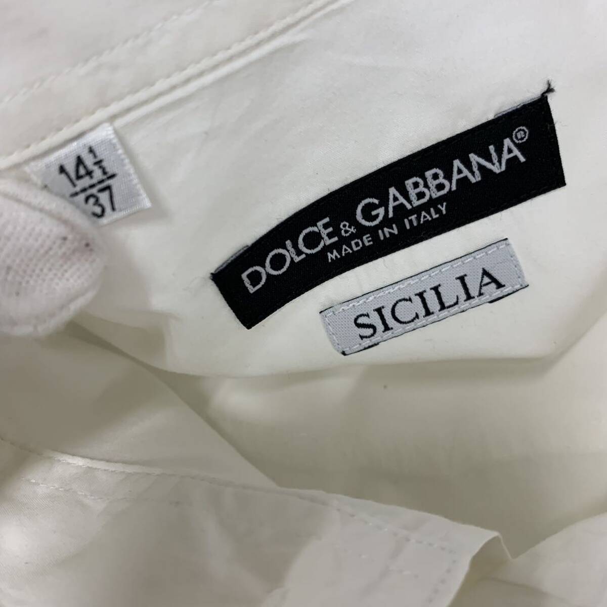 訳ありドルチェ&ガッバーナ 長袖シャツ シャツ DOLCE&GABBANAドルガバ 服 現状品 汚れありタグ訳あり カ4_画像10