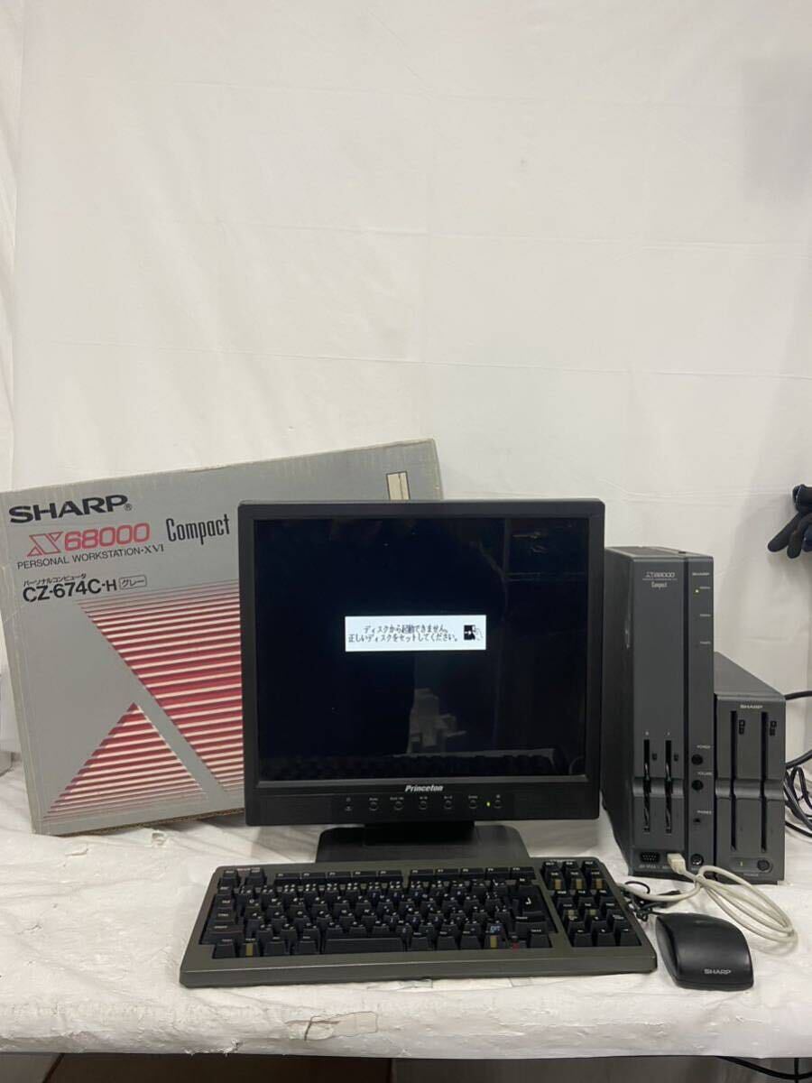 SHARP X68000 Compact CZ-674C X68000XVI CZ-6FD5 増設用5インチフロッピーディスクユニット キーボード マウス 箱付 オーバーホール済 15_画像1