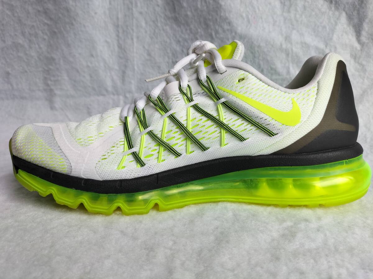 ♪ナイキ製シューズ エアマックス ランニング ジョギング 運動靴 スニーカー 698902-107 28.5cm◆NIKE AIR MAX 2015 White Volt 送料無料！_右足の内側