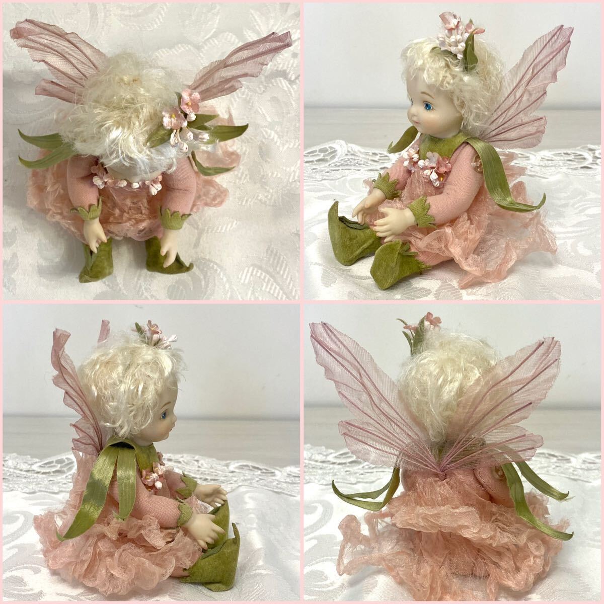 若月まり子 リトルエルフィン わすれな草 ピンク 花の妖精人形 ビスクドール 創作人形 ポーセリン フラワーフェアリー の画像3