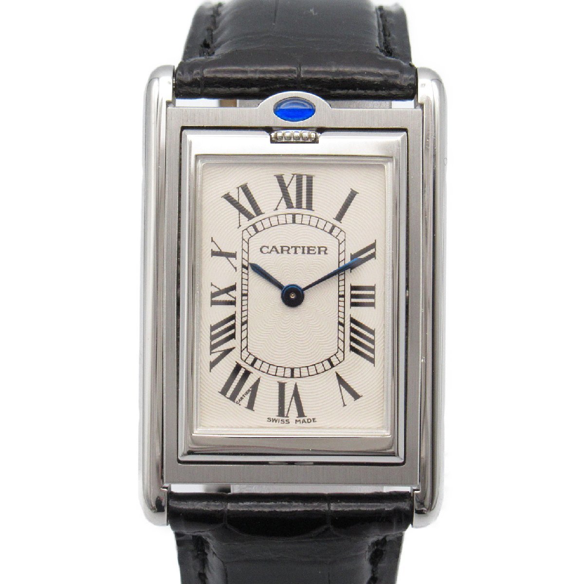 CARTIER カルティエ 腕時計 タンクバスキュラントLM シルバー系 ステンレススチール レザーベルト 革 中古 レディース
