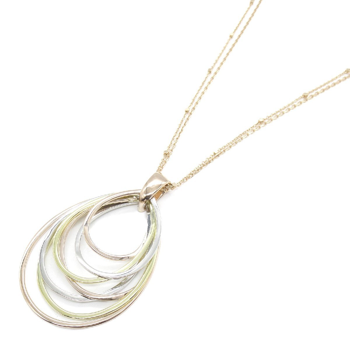 ジュエリー スリーカラー ネックレス ブランドオフ JEWELRY Pt950プラチナ ネックレス K18/PT900 中古 レディース