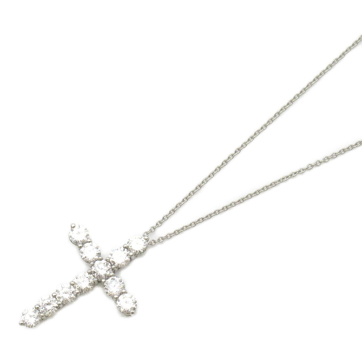 ティファニー ラージクロス ダイヤ ネックレス ブランドオフ TIFFANY＆CO Pt950プラチナ ネックレス PT950 中古 レディース_画像1