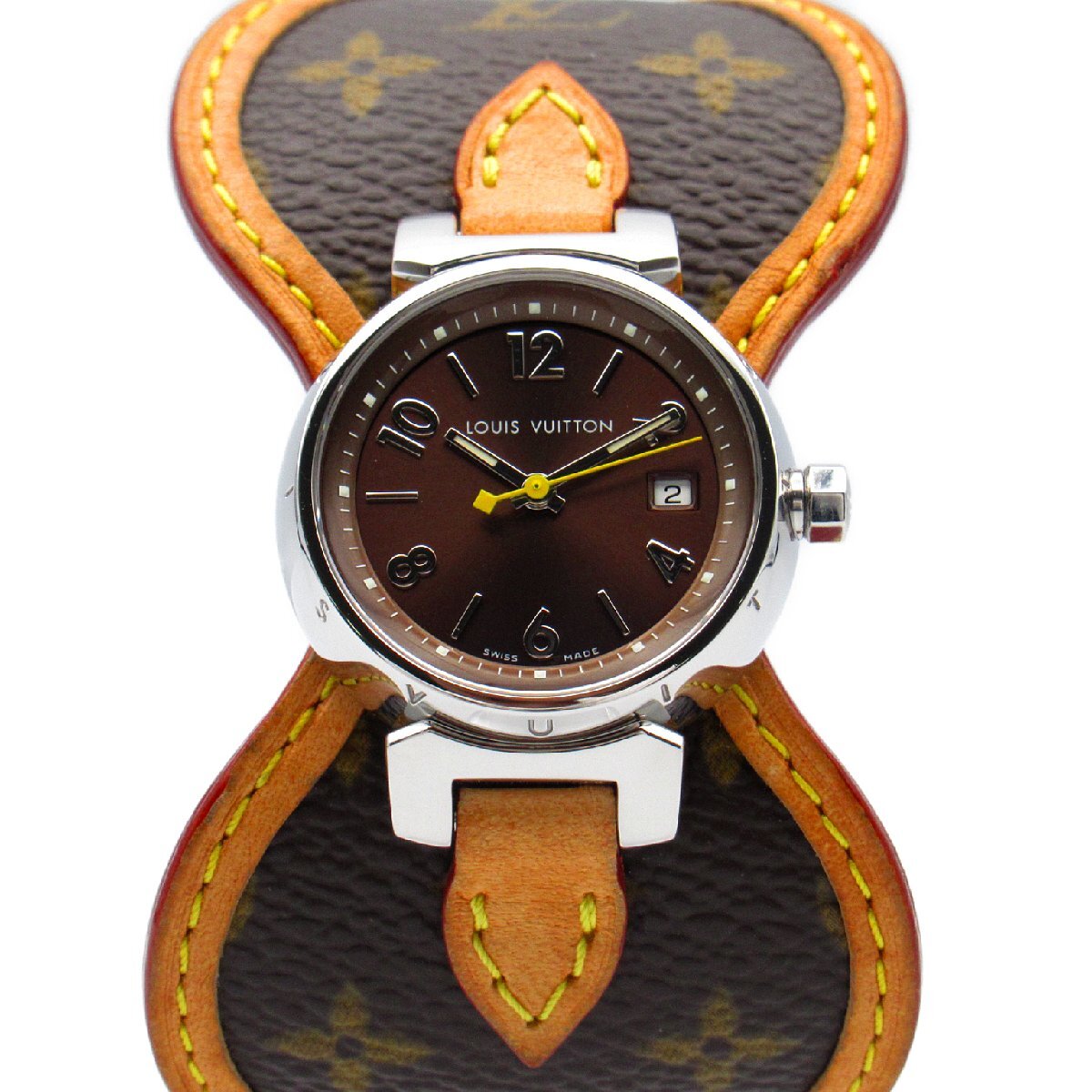 ルイ・ヴィトン タンブール ブランドオフ LOUIS VUITTON 腕時計 SS/革 中古 レディース