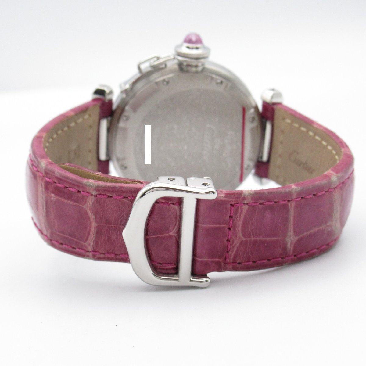 カルティエ パシャC ブランドオフ CARTIER ステンレススチール 腕時計 SS/クロコ革 中古 メンズ レディース_画像4