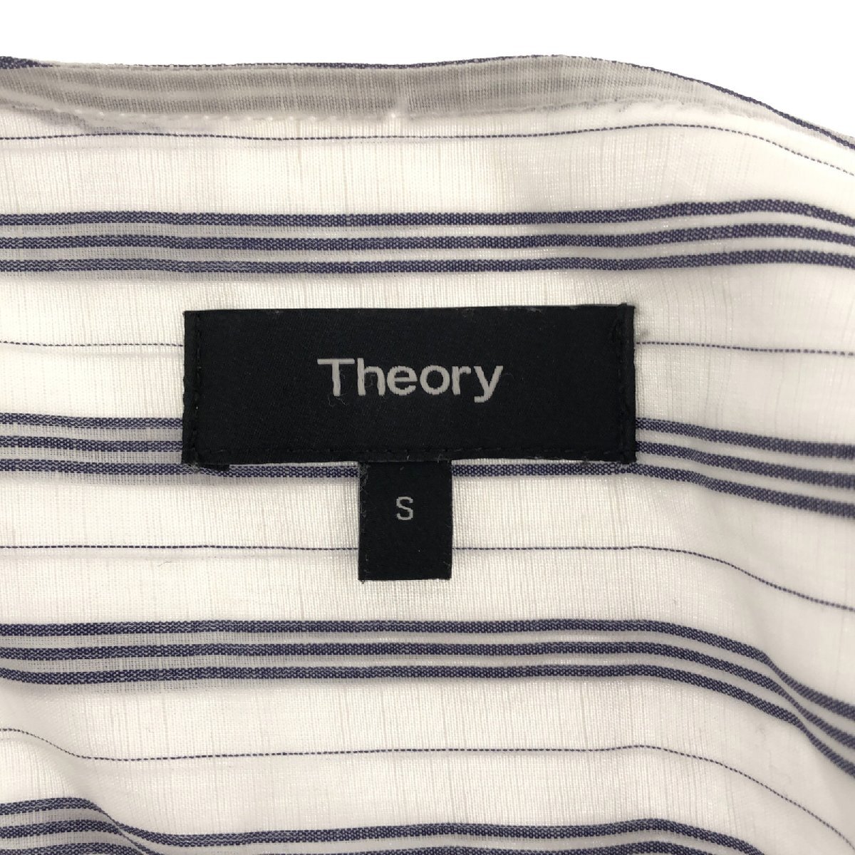 セオリー ストライプシャツ ブランドオフ theory コットン 長袖シャツ コットン 中古 レディース_画像5