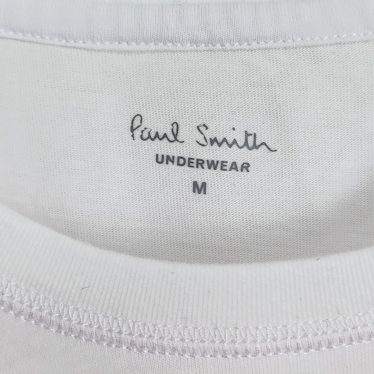 Paul Smith ポールスミス☆レインボータグ付カットソー　Mサイズ　WHITE ホワイト 白　アンダーウェア 半袖 無地_画像6