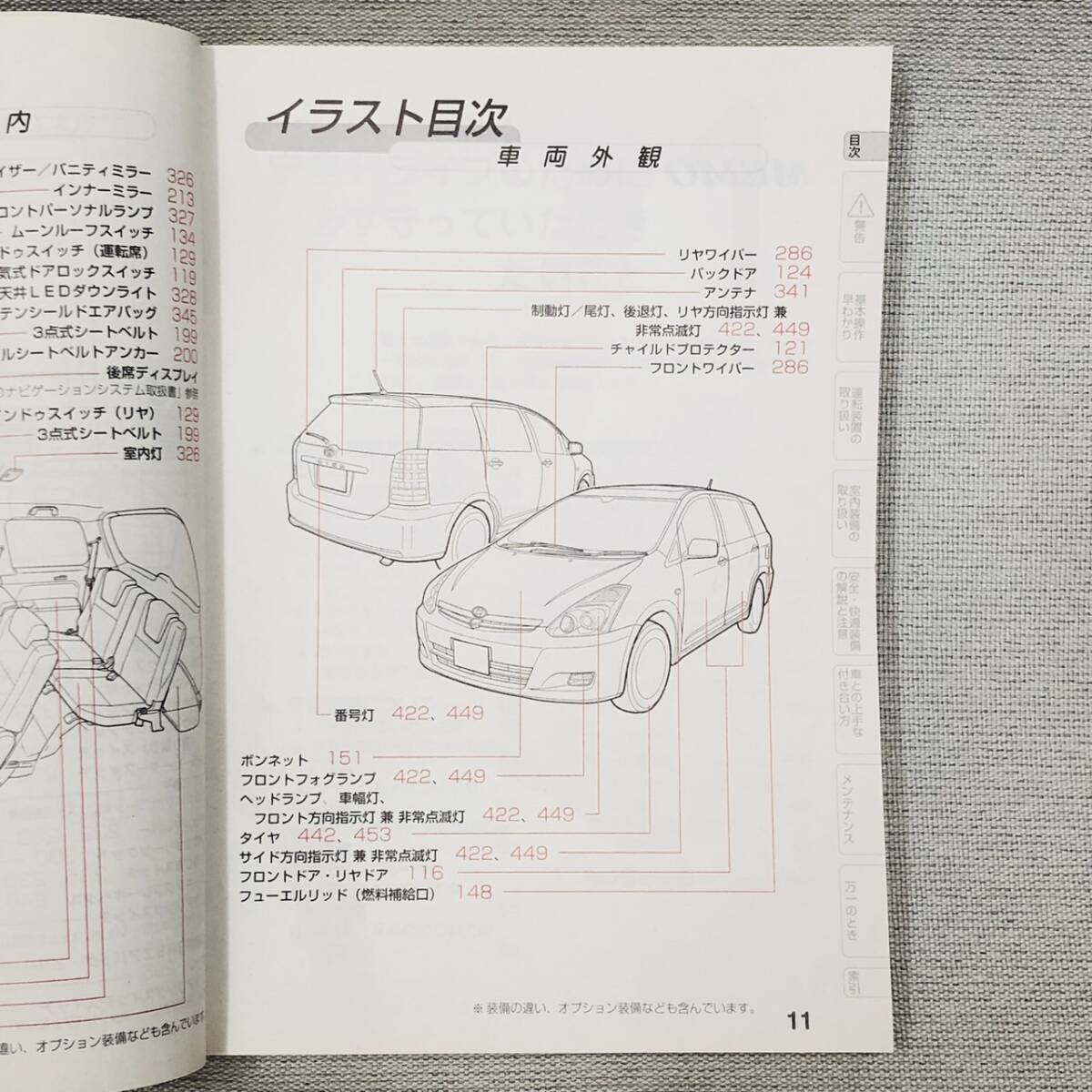 ★TOYOTA WISH トヨタ ウィッシュ 2005年9月 初版 取扱説明書 取説 MANUALBOOK FB730★_画像4