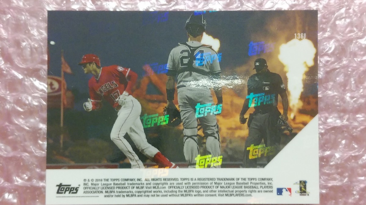 送料込即決 2018 Topps Now ＃136J Shohei Ohtani 大谷翔平 近代野球記録記念 24時間限定発行カード トップスナウ 日本語版 ドジャース移籍の画像2