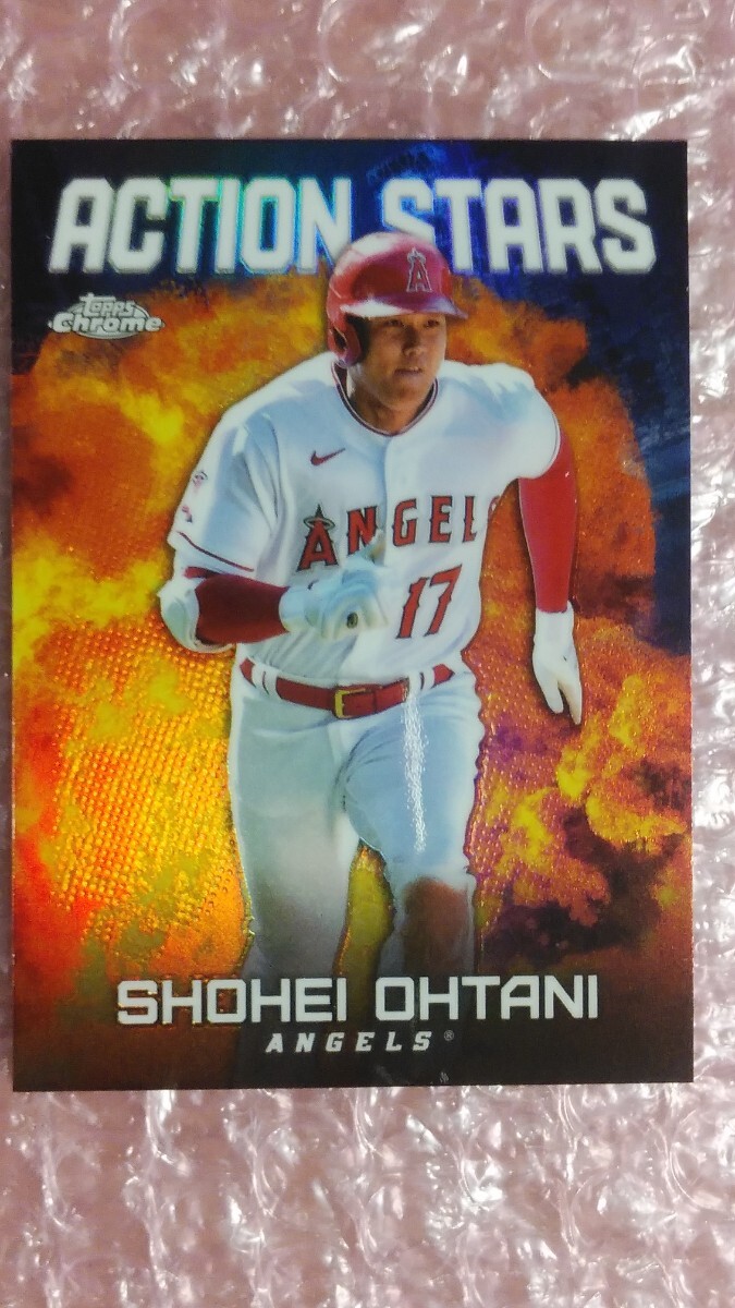 送込即決 2023 Topps Chrome Update Series Action Stars ASC-4 Shohei Ohtani 大谷翔平 リフラクター/レインボーフォイル 史上初2度目満票の画像1