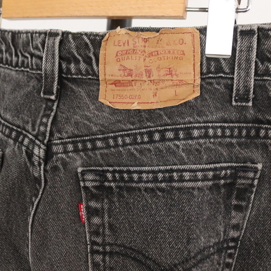 f209 90sビンテージ Levis リーバイス ブラックデニムパンツ USA製■1990年代製 表記Mサイズ 黒 アメカジ ストリート 古着 古着卸 80s 70s_画像3