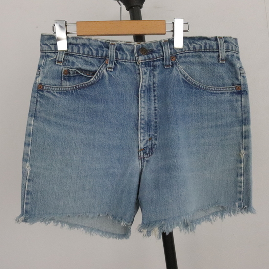 O404 90sビンテージ Levis リーバイス デニムショートパンツ■1990年代製 34インチぐらい ブルー カットオフ Gパン アメカジ 古着 古着卸_画像1