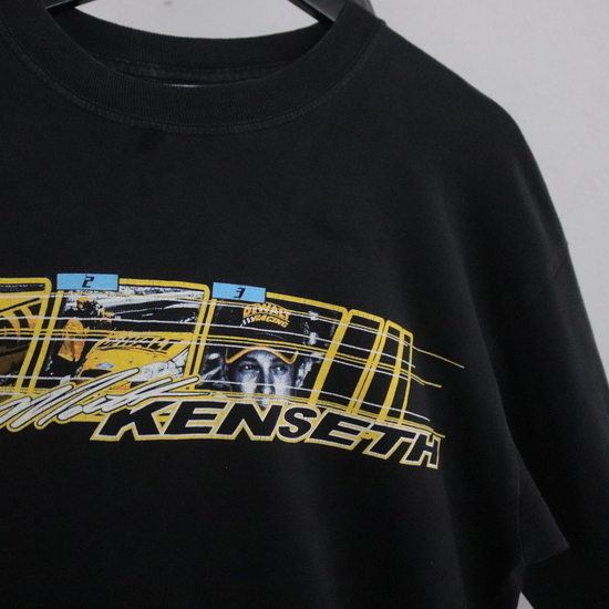 e271 2000年代製 GILDAN レーシングプリント長袖Tシャツ■00s 表記XLサイズ ブラック NASCAR DEWALT ロンT アメカジ 古着 古着卸 80sの画像6