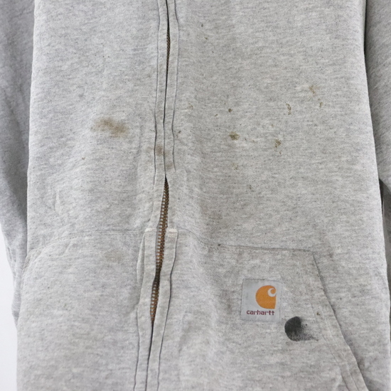 A330 2008年製 Carhartt スウェットパーカー■00s 表記XLサイズ HGY グレー カーハート フルジップ ワーク アメカジ 古着 古着卸 80s 90s_画像6