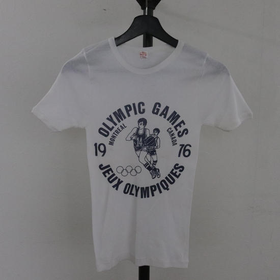 K334 70sビンテージ オリンピック 半袖プリントTシャツ■1970年代製 XSサイズくらい 白 ホワイト アメカジ ストリート レトロ 古着 古着卸_画像1