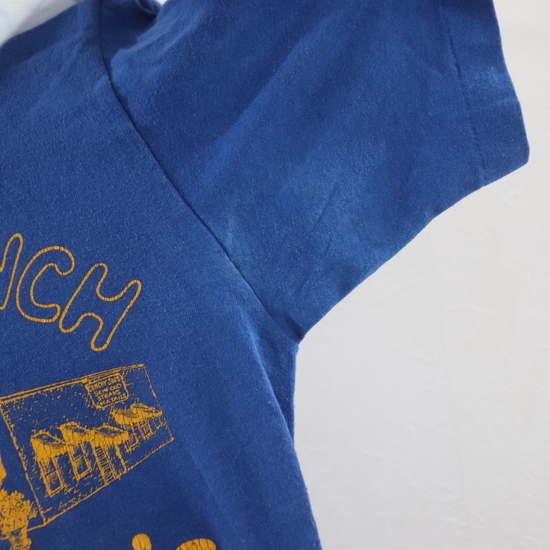 K384 80sビンテージ USA製 JERZEES ジャージーズ 半袖Tシャツ■1980年代製 表記Sサイズ ブルー アメカジ 古着 古着卸 激安 希少 90s 70s_画像9