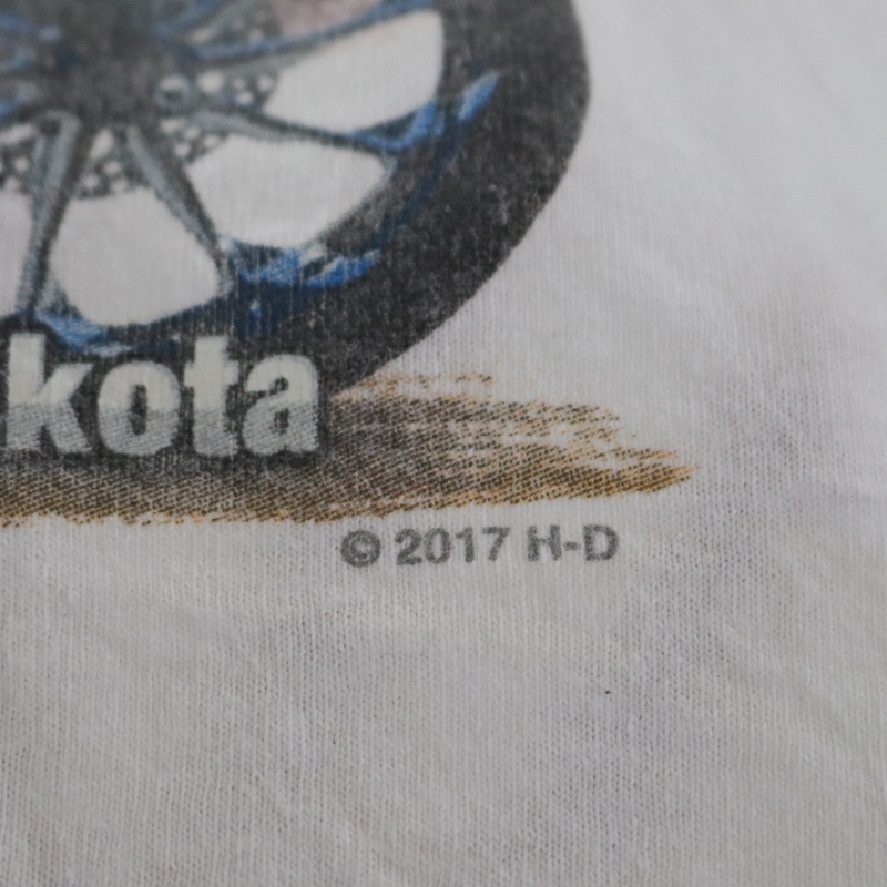 D338 2000年代製 ハーレーダビッドソン プリントTシャツ■00s 表記XLサイズ ホワイト モーターサイクル イーグル アメカジ 古着 古着卸_画像5