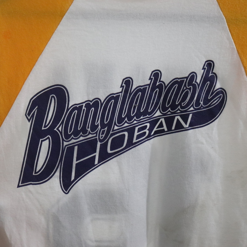 L329 2000年代製 AUGUSTA HOBAN ベースボールTシャツ■00s 表記Sサイズ 白 ホワイト イエロー ナンバリング ストリート カレッジ 古着卸の画像7