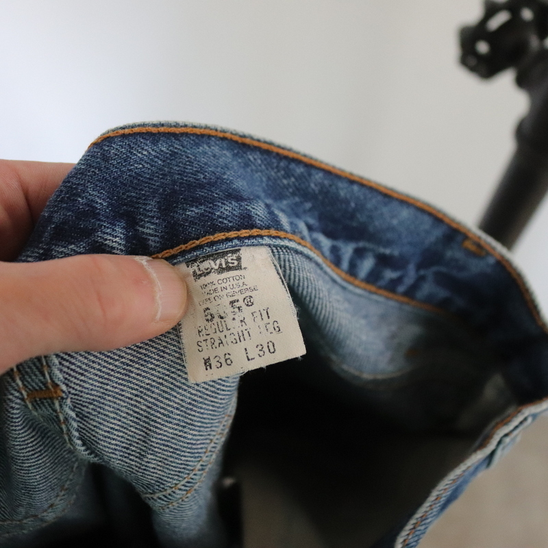 L376 2000年代製 Levis リーバイス 505 デニムパンツ USA製■00s 表記36インチ ブルー 青 ジーパン ジーンズ アメカジ 古着 古着卸 90s 80s_画像5