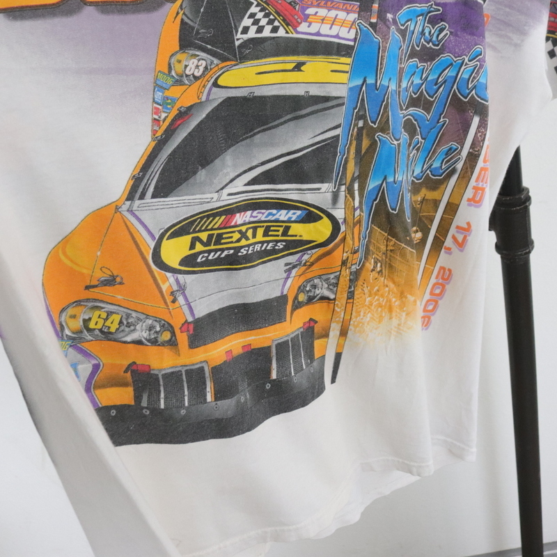 F412 2006年製 HASE NASCAR レーシング 半袖Tシャツ■00s 表記Lサイズ ホワイト 白 トップス 古着 アメカジ 全柄 ストリート 90sの画像7