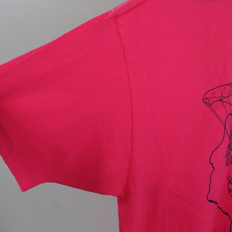 F433 90sビンテージ ANVIL プリント 半袖Tシャツ■1990年代製 Mサイズくらい USA製 ピンク トップス 古着 アメカジ アート ストリート 80s_画像4