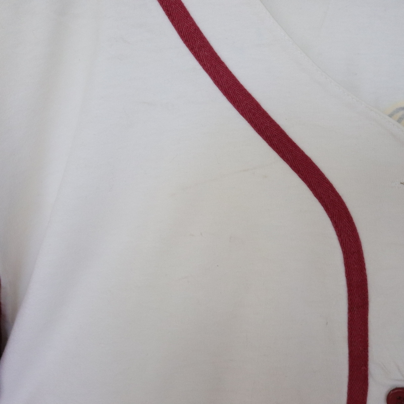 f279 90sビンテージ SUN 半袖ベースボールシャツ バックスバニー■1990年代製 表記Lサイズ 白 ホワイト アメカジ ワーナーブロス 80s 70s_画像10
