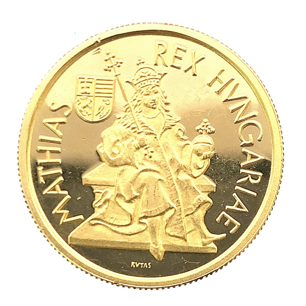 マティアス王没後500年金貨 ハンガリー 1990年 6.9g Au986 イエローゴールド GOLD コレクション 美品_画像1