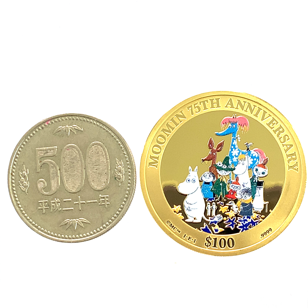  ムーミン75周年記念 カラー金貨 2020年 24金 純金 15.5g 1/2オンス イエローゴールド コイン GOLD コレクション_画像3